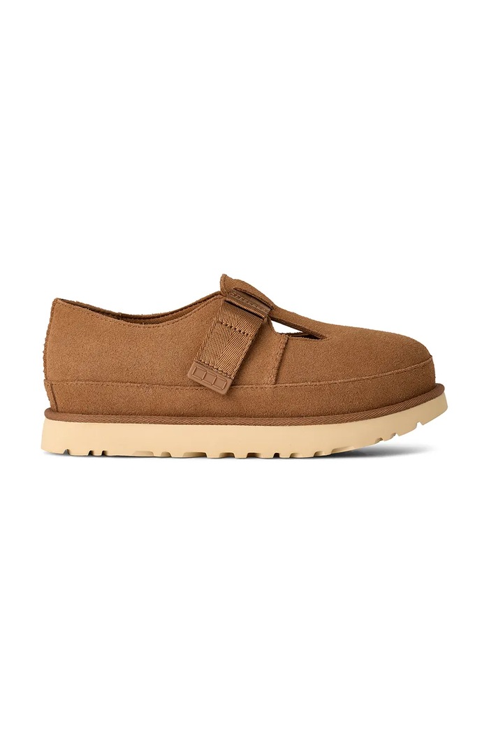 Semišové poltopánky UGG Goldenstar Mary Jane semišová koža hnedá 1171506.CHE
