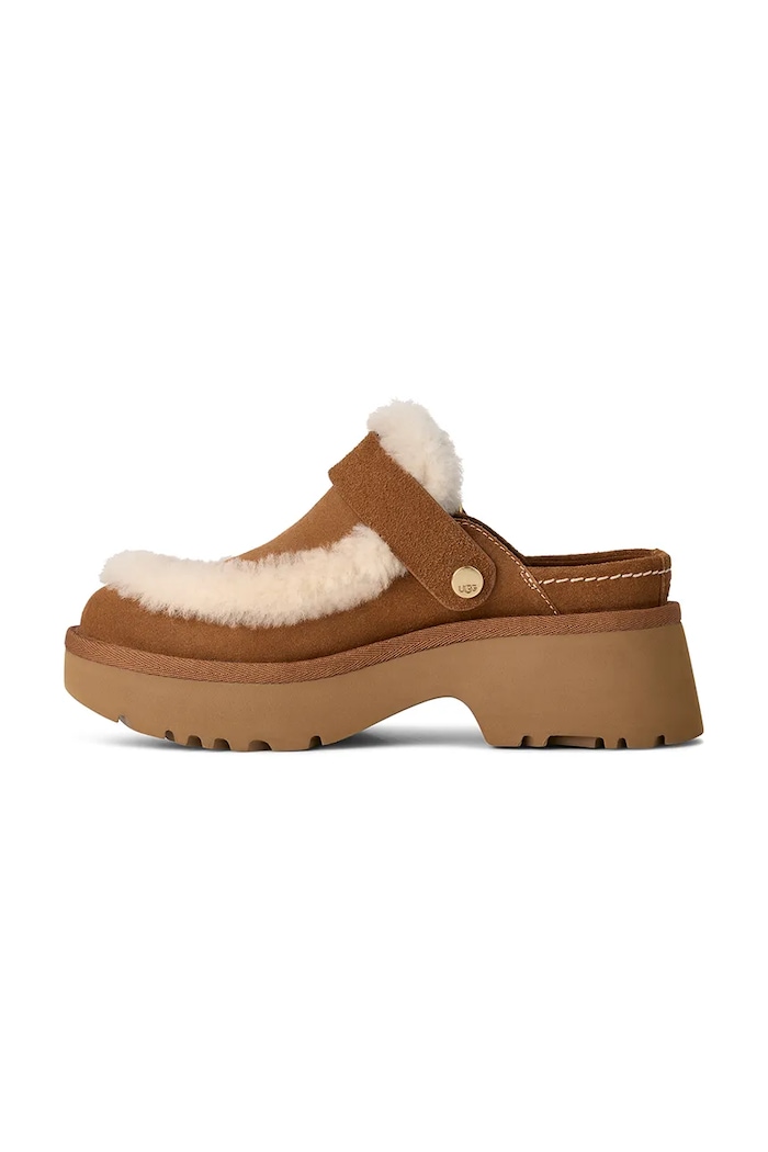 Semišové šľapky UGG Esmee Clog hnedá 1173331.CHE