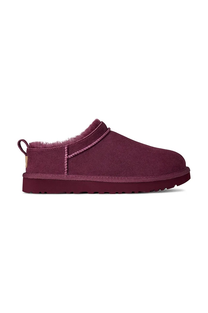 UGG papuci din piele întoarsă Classic Micro loungewear roz 1173891.BTMG