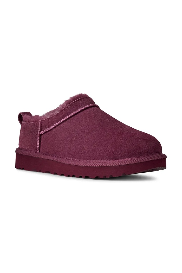 UGG papuci din piele întoarsă Classic Micro 1173891.BTMG roz AW25