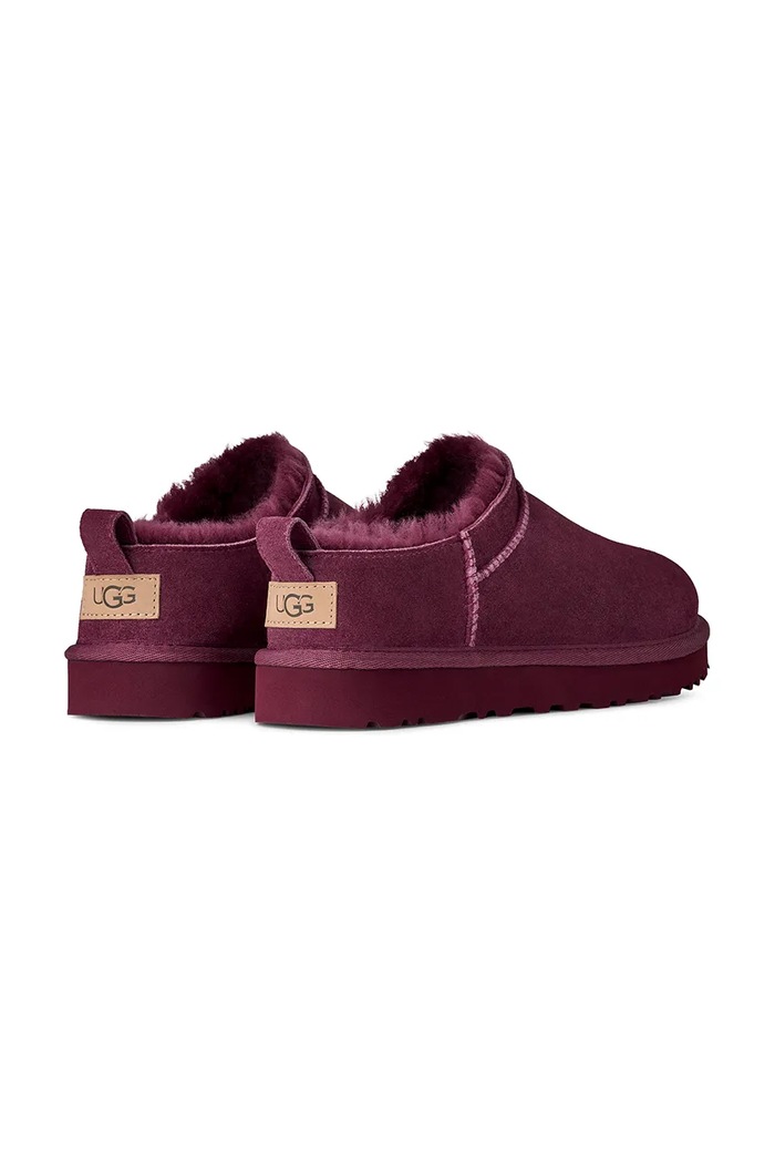 Încălțăminte UGG papuci din piele întoarsă Classic Micro 1173891.BTMG roz