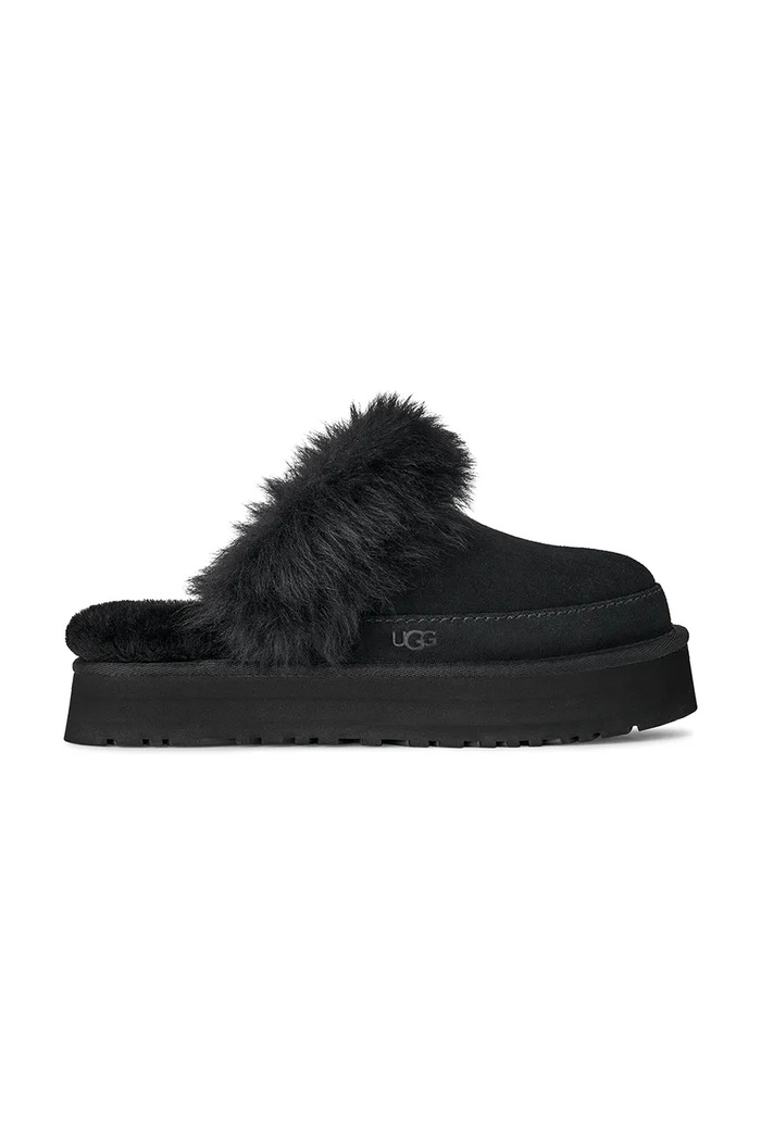 Παντόφλες σουέτ UGG Disquette Chalet μαύρο 1173930.BLK