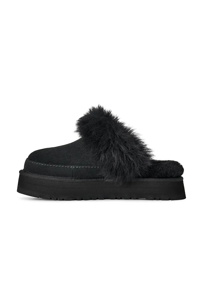 Παντόφλες σουέτ UGG Disquette Chalet μαύρο 1173930.BLK