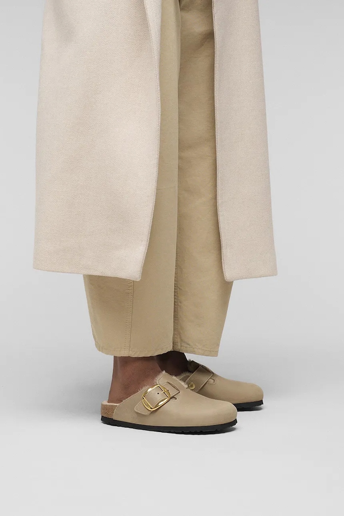 Birkenstock Замшеві тапочки Birkenstock Boston Big Buckle Shearling 1030444