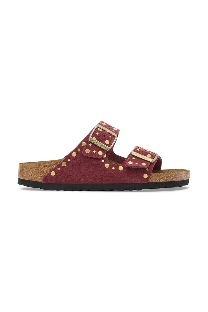 Birkenstock Замшеві шльопанці Birkenstock Arizona Rivet червоний 1030463