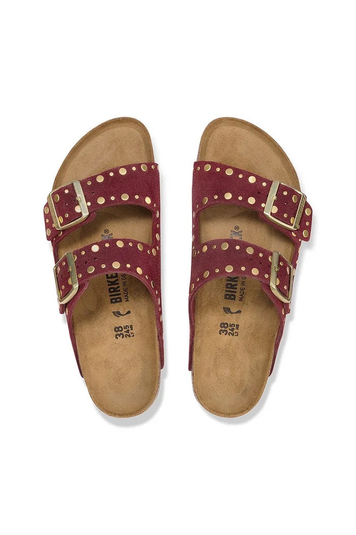 Замшеві шльопанці Birkenstock Arizona Rivet Birkenstock 1030463 червоний
