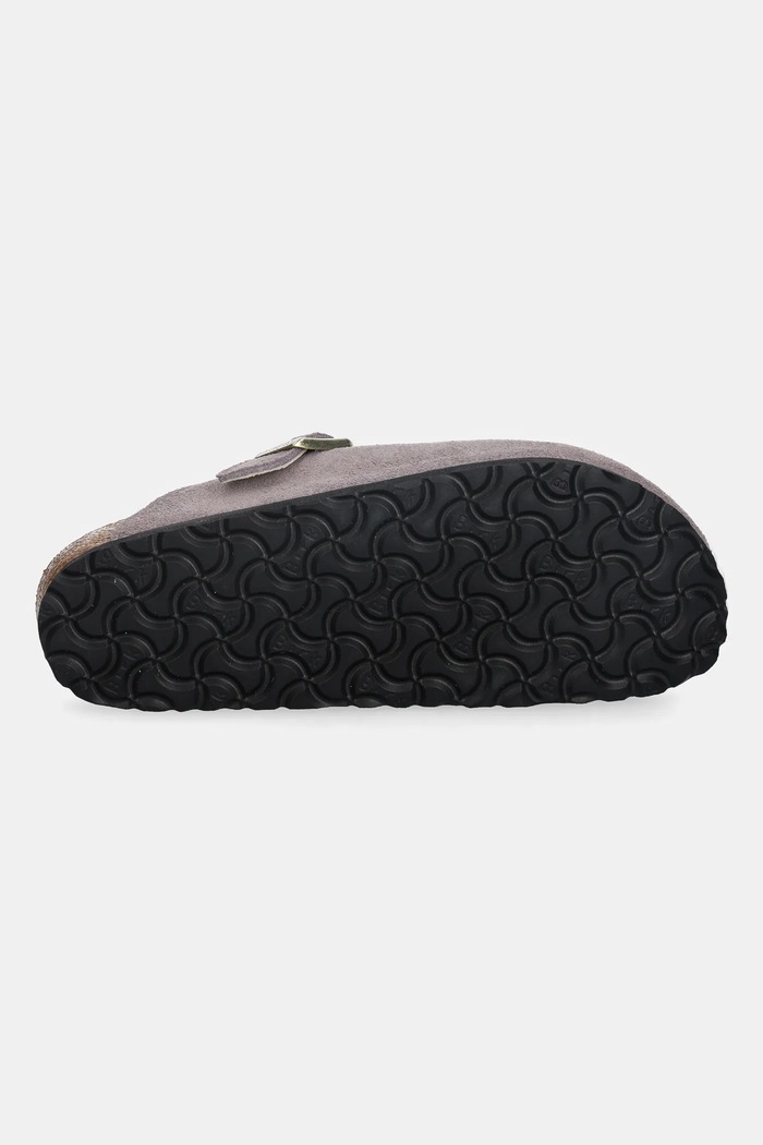 Παντόφλες σουέτ Birkenstock Boston Shimmering Shearling 1030887 μωβ