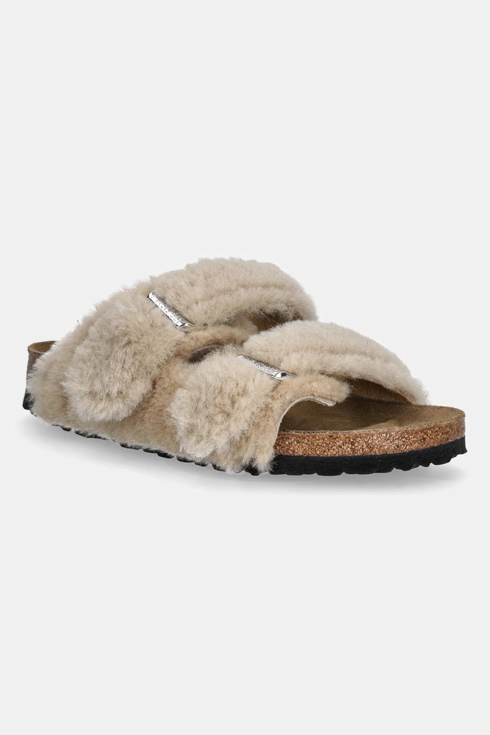 Birkenstock Kapcie Arizona Shearling Upper beżowy 1030275