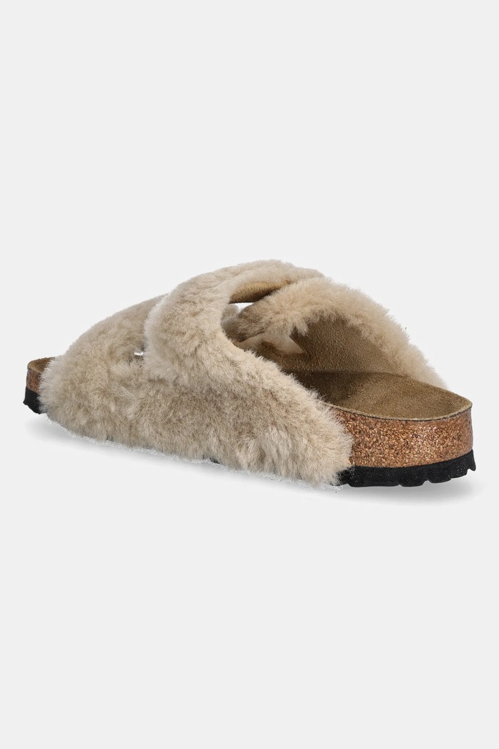Obuwie Birkenstock Kapcie Arizona Shearling Upper 1030275 beżowy