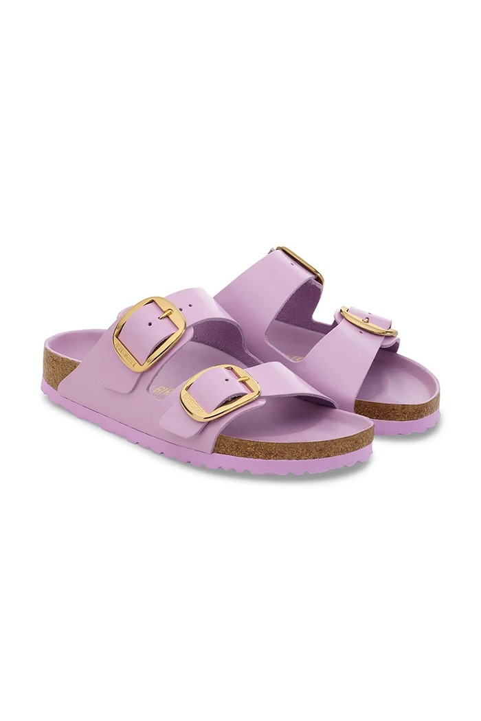Scarpe Birkenstock ciabatte slide in pelle Arizona Big Buckle 1030328 violetto