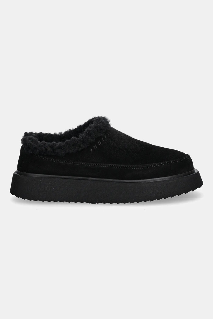 Παντόφλες σουέτ Inuikii Classic Micro 1014.026.0021.000 μαύρο AW25