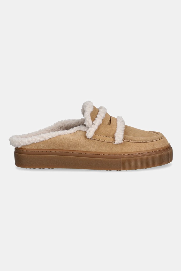 Παντόφλες σουέτ Inuikii Mule Wool 1004.017.0011.251 μπεζ AW25