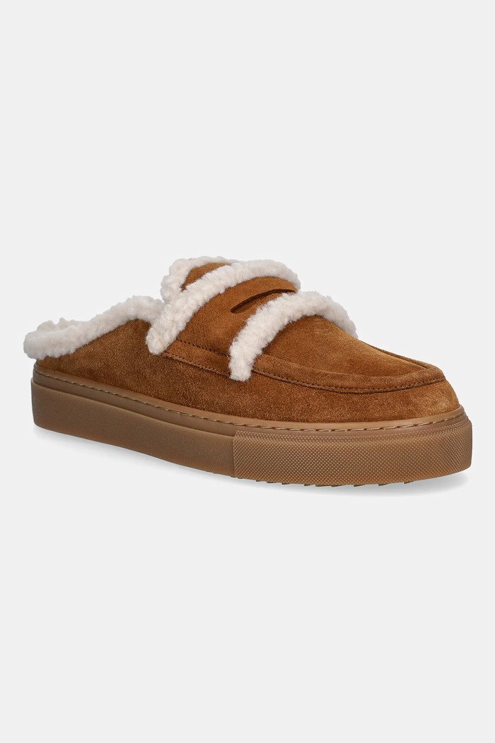 Παντόφλες σουέτ Inuikii Mule Wool καφέ 1004.017.0011.150