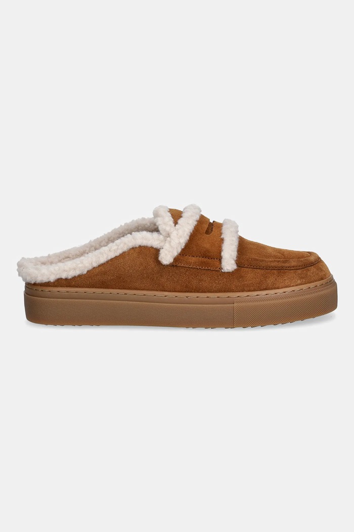 Παντόφλες σουέτ Inuikii Mule Wool 1004.017.0011.150 καφέ AW25