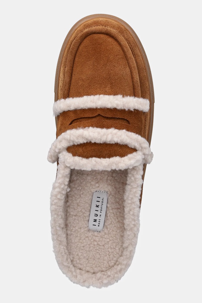 Παντόφλες σουέτ Inuikii Mule Wool καφέ 1004.017.0011.150