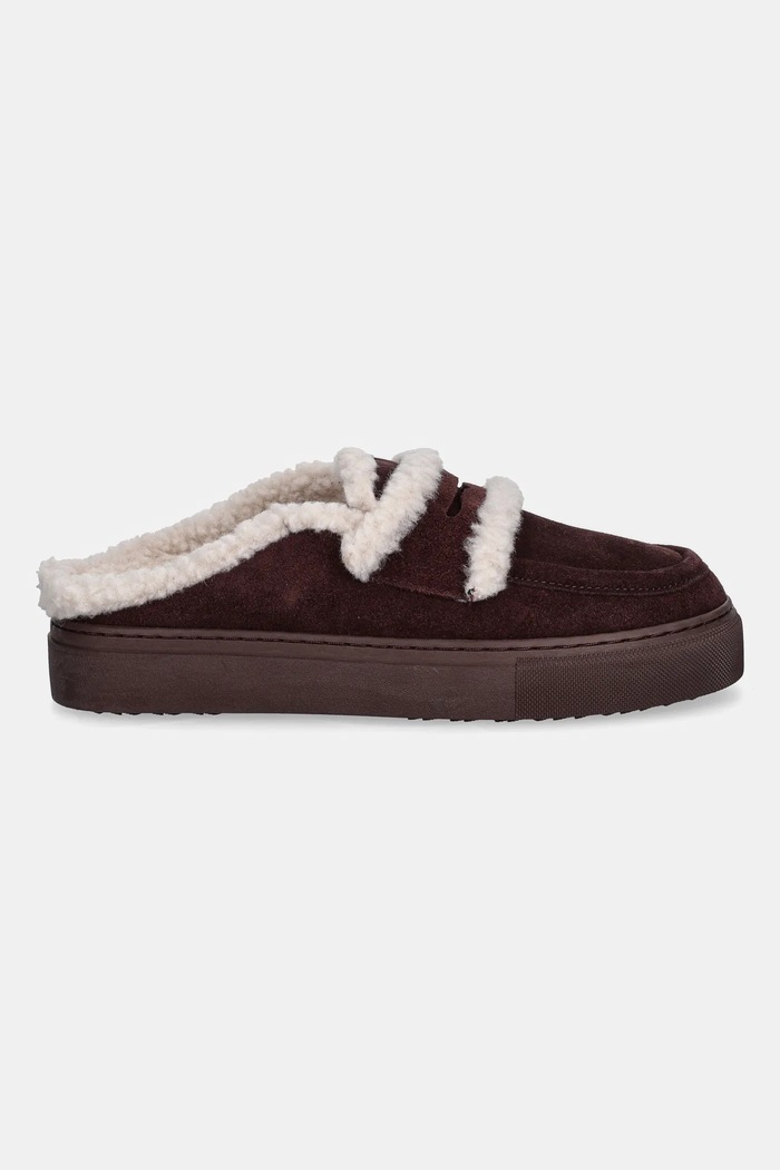 Semišové papuče Inuikii Mule Wool 1004.017.0011.518 červená AW25