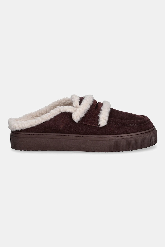 Semišové papuče Inuikii Mule Wool 1004.017.0011.518 červená AW25