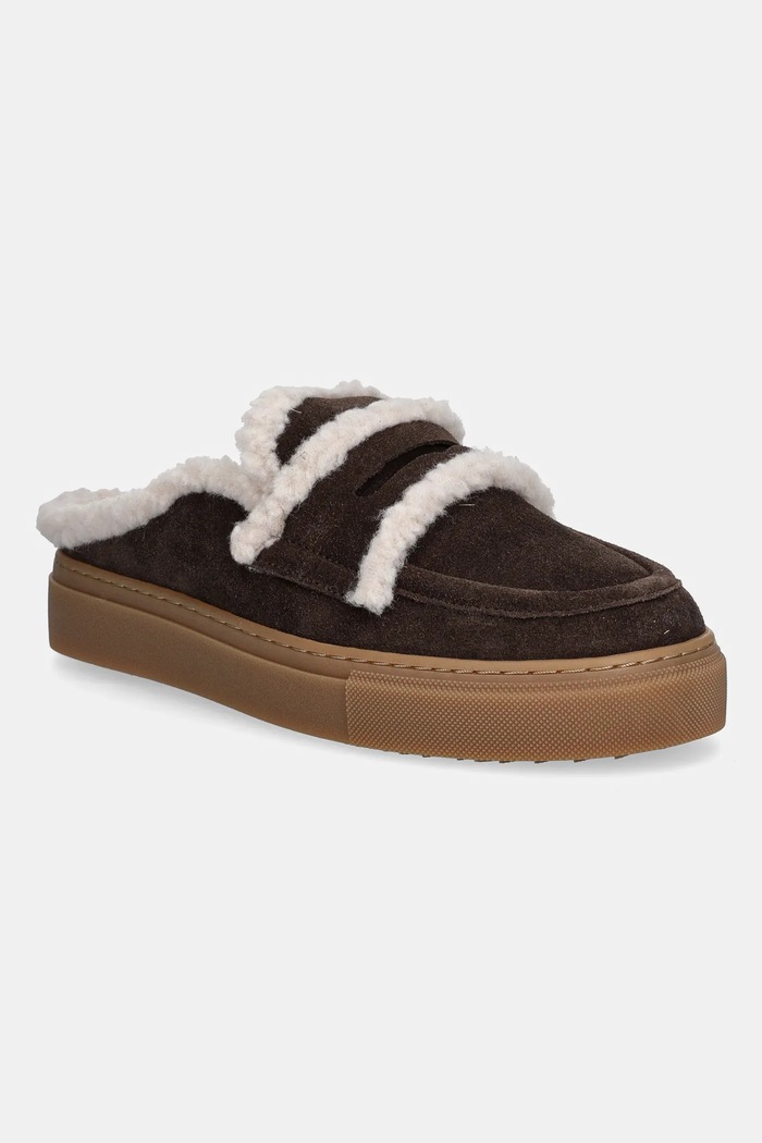 Замшевые тапочки Inuikii Mule Wool коричневый 1004.017.0011.152