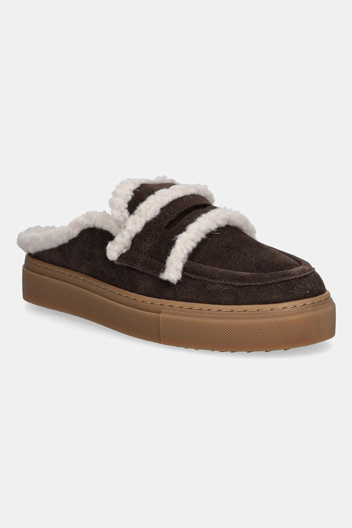 Замшевые тапочки Inuikii Mule Wool коричневый 1004.017.0011.152