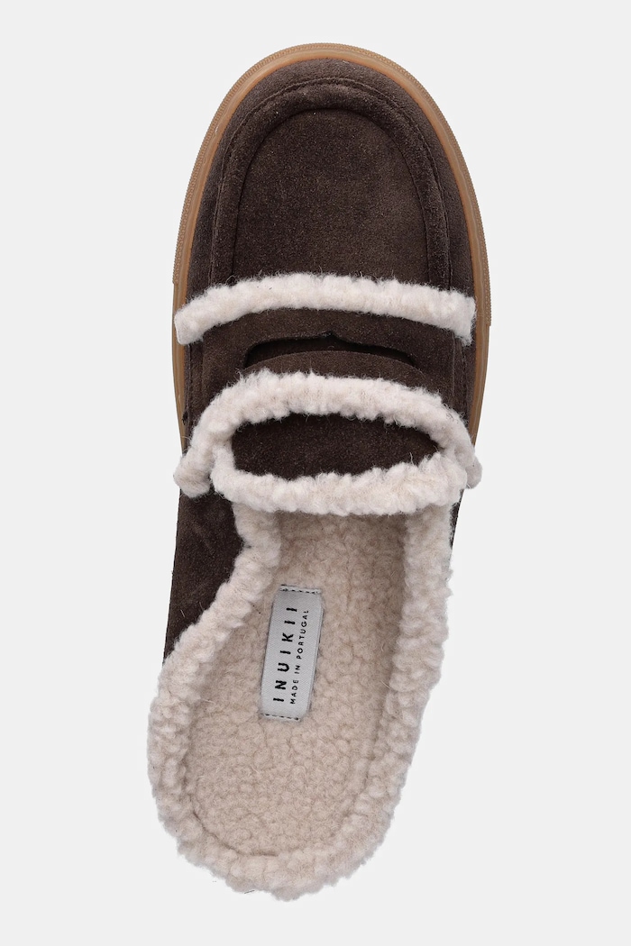 Замшевые тапочки Inuikii Mule Wool коричневый 1004.017.0011.152