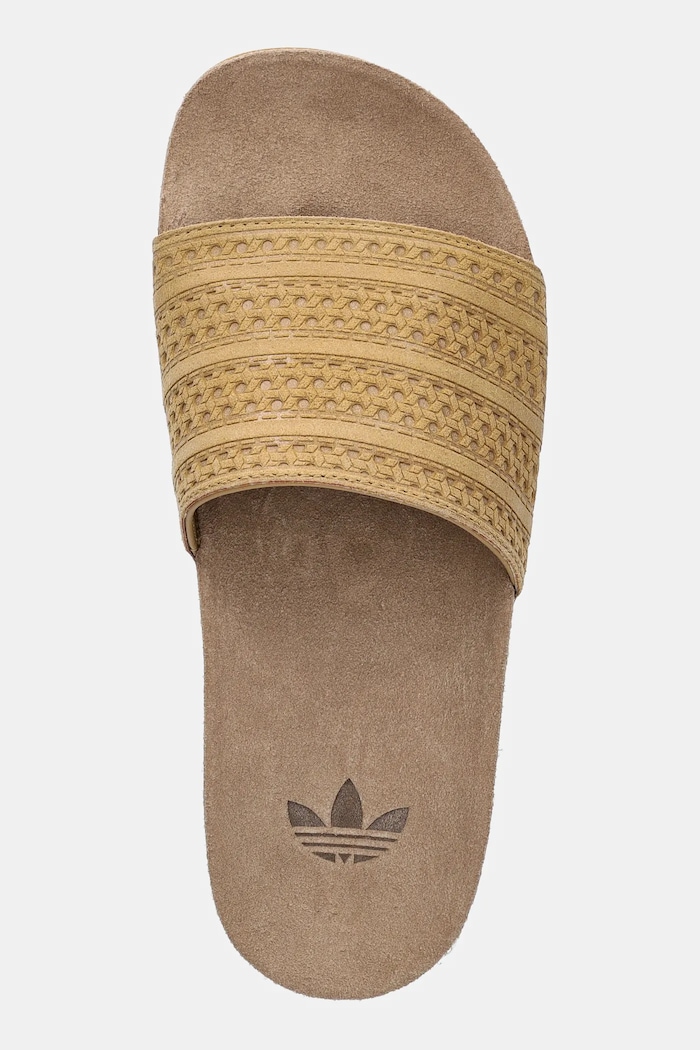 adidas Originals suede sliders Adilette Rs green JR3594
