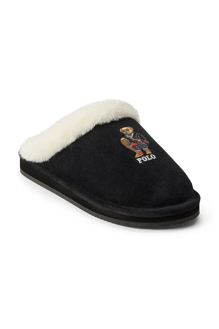Велурени чехли Polo Ralph Lauren Kayleigh Scf черен 842P03594002.001