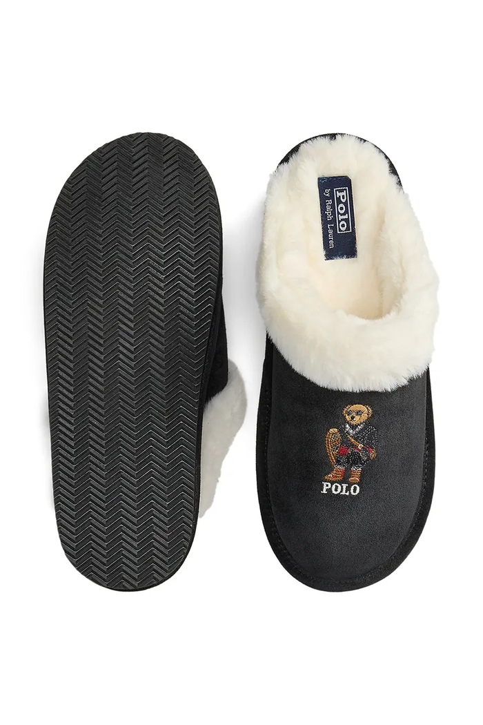 Велурени чехли Polo Ralph Lauren Kayleigh Scf черен 842P03594002.001
