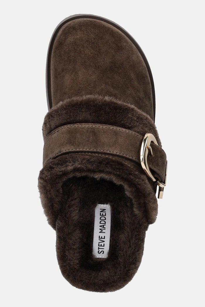 Steve Madden velúr papucs Cozy Up barna 11004964.205