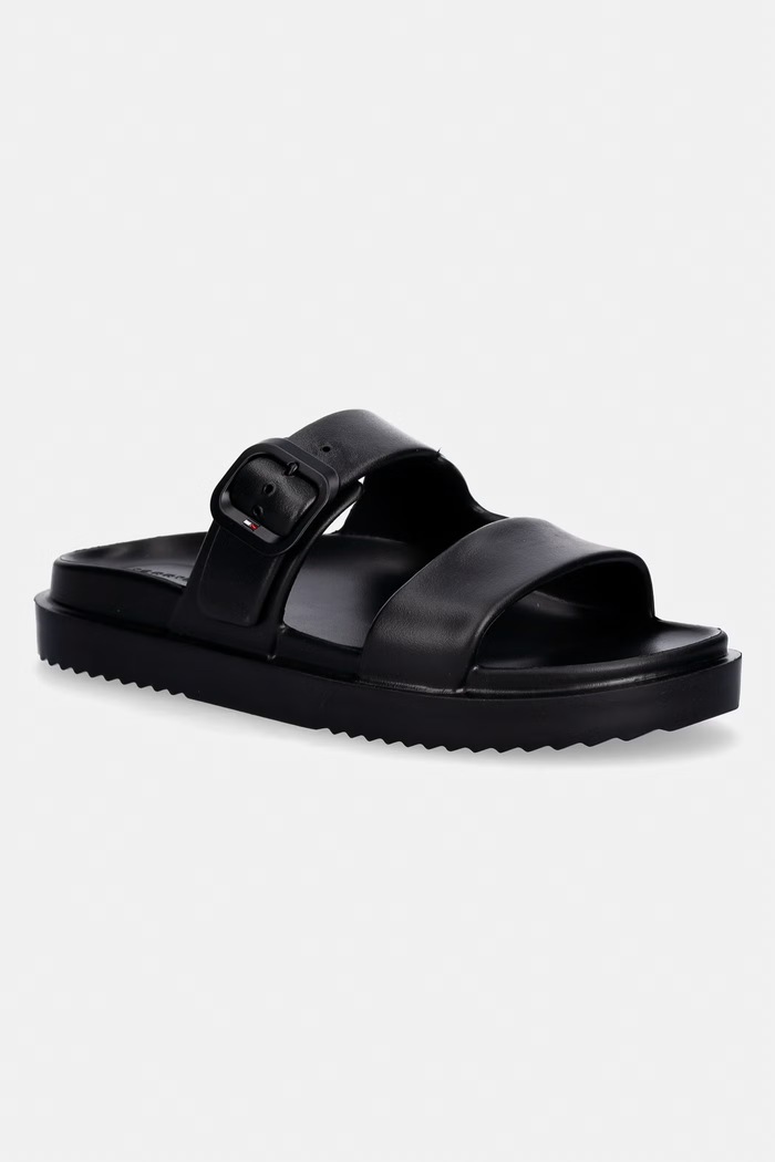 Tommy Hilfiger papuci pentru femei TH LIGHT DOUBLE STRAP SANDAL negru FW0FW08953