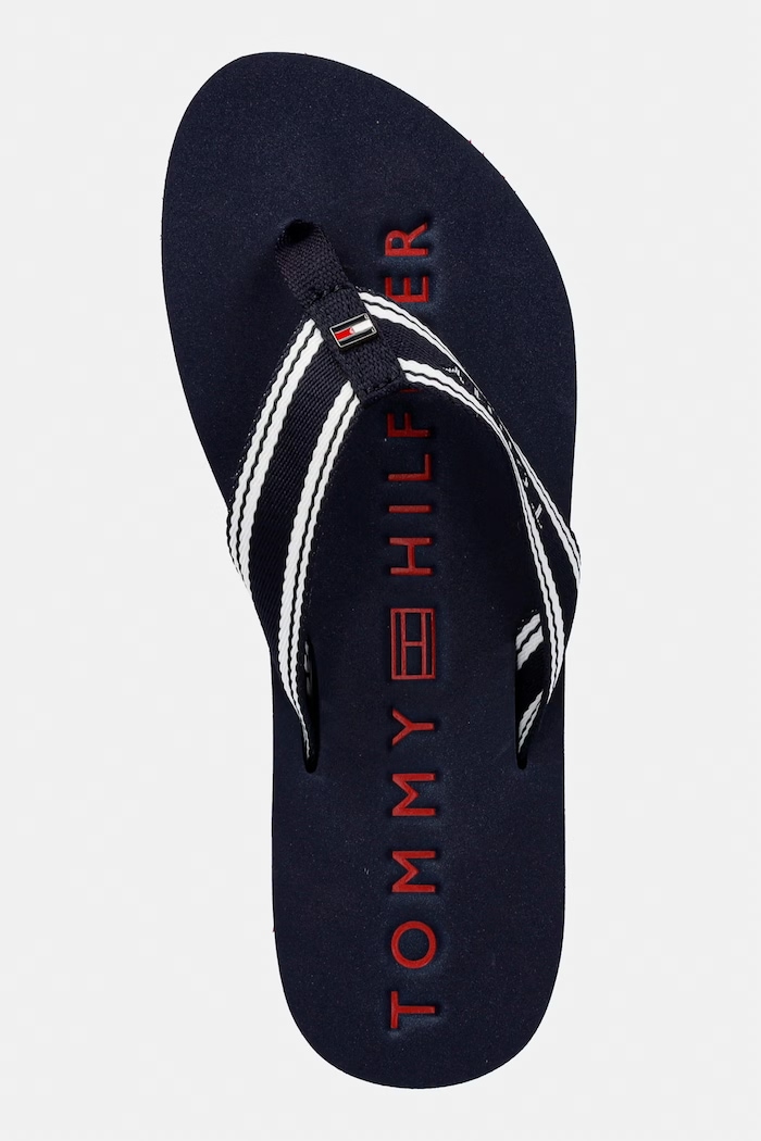 Tommy Hilfiger šľapky dámske TH WEBBING SUMMER SANDAL tmavomodrá FW0FW09193