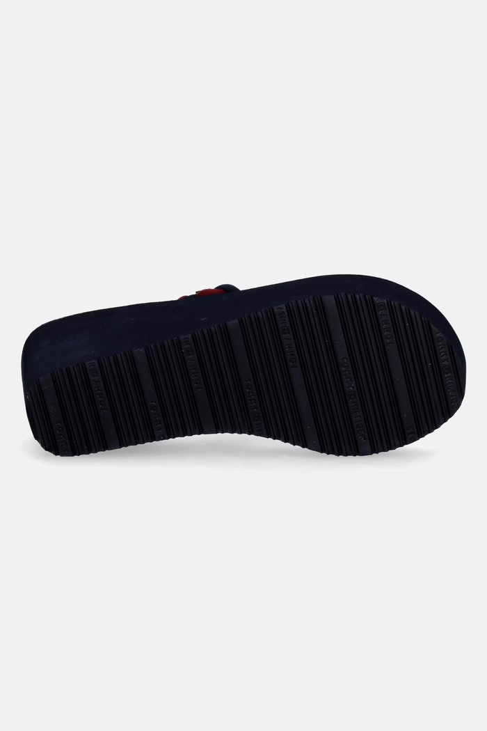 Tommy Hilfiger dámske žabky TH WEDGE BRAIDED SUMMER FW0FW09198 tmavomodrá