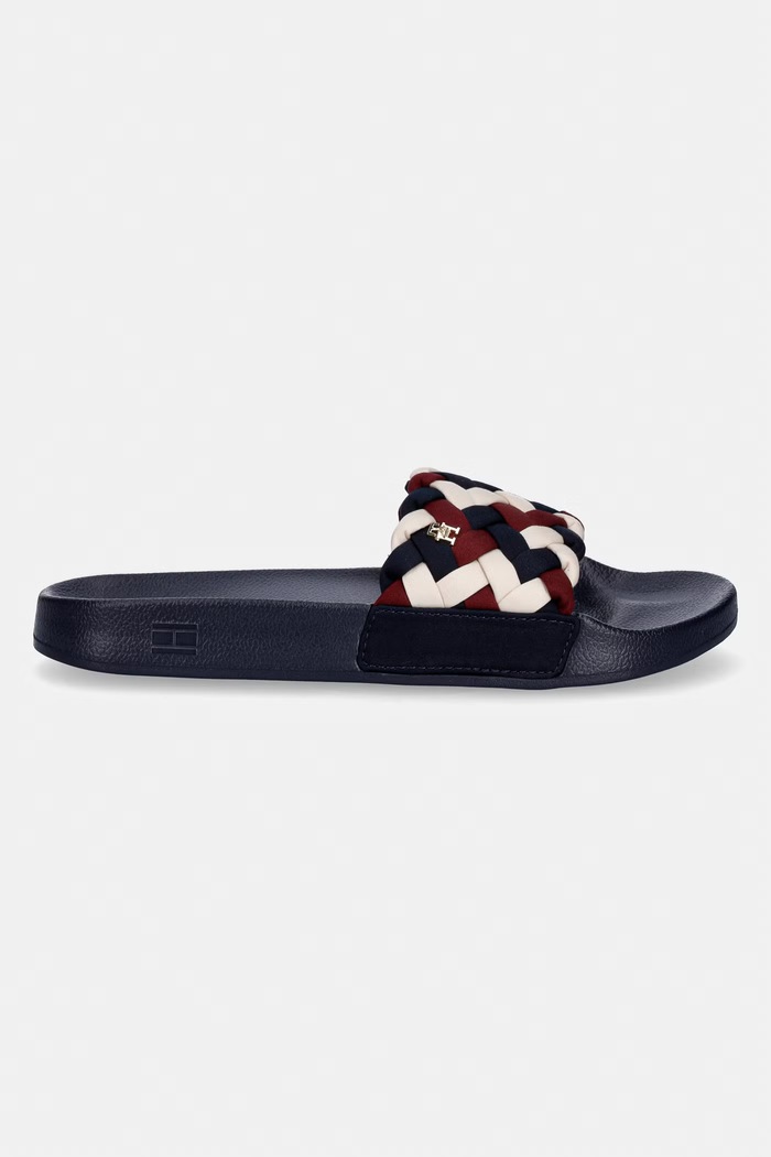 Tommy Hilfiger šľapky dámske TH BRAIDED POOL SLIDE FW0FW09203 tmavomodrá SS26