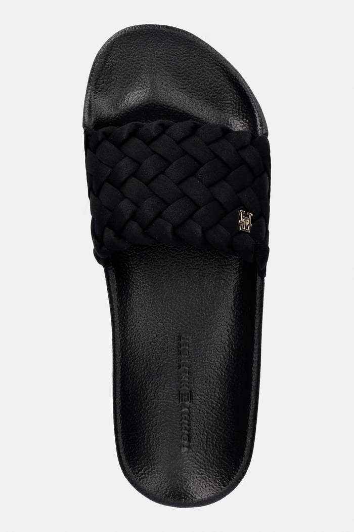 Tommy Hilfiger šľapky dámske TH BRAIDED POOL SLIDE čierna FW0FW09203