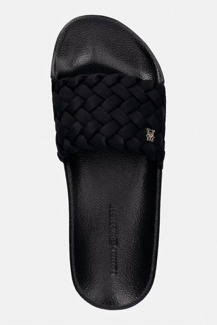Tommy Hilfiger šľapky dámske TH BRAIDED POOL SLIDE čierna FW0FW09203