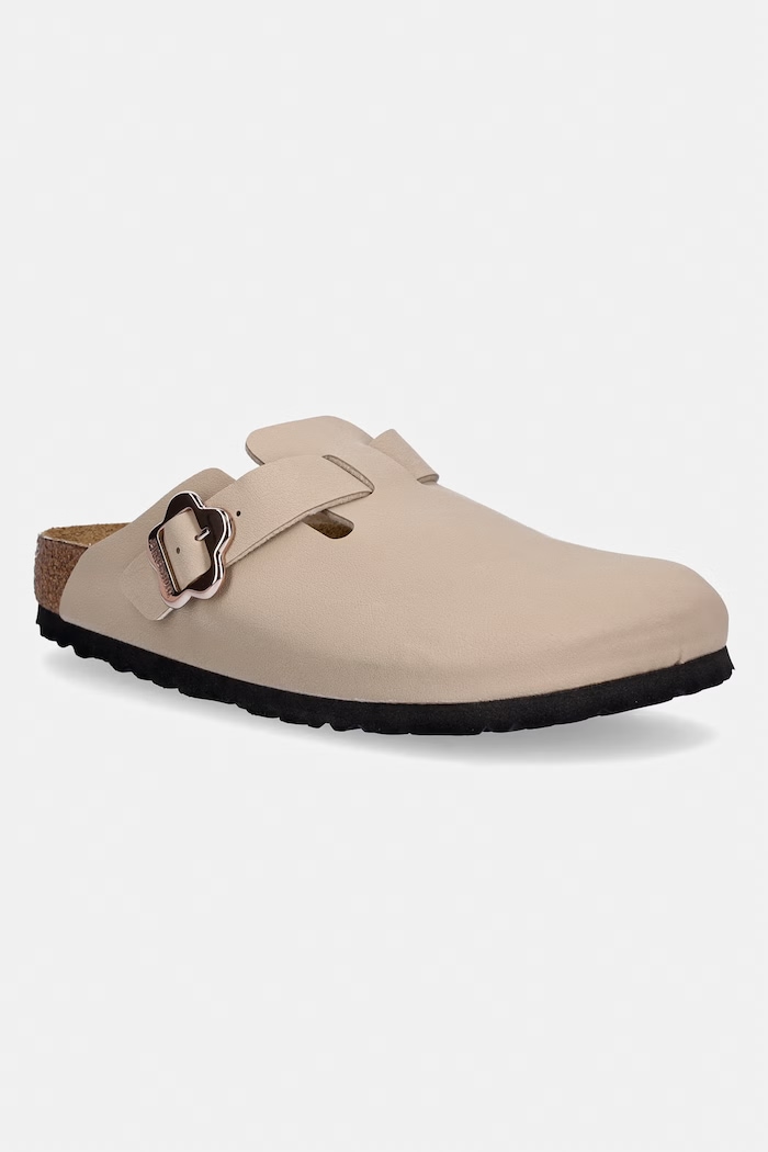 Birkenstock klapki dziecięce Boston imitacja skóry licowej beżowy 1030630.36.39