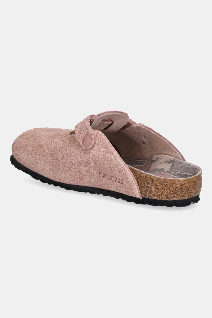 Fete Birkenstock papuci din piele întoarsă pentru copii Boston 1030464. roz