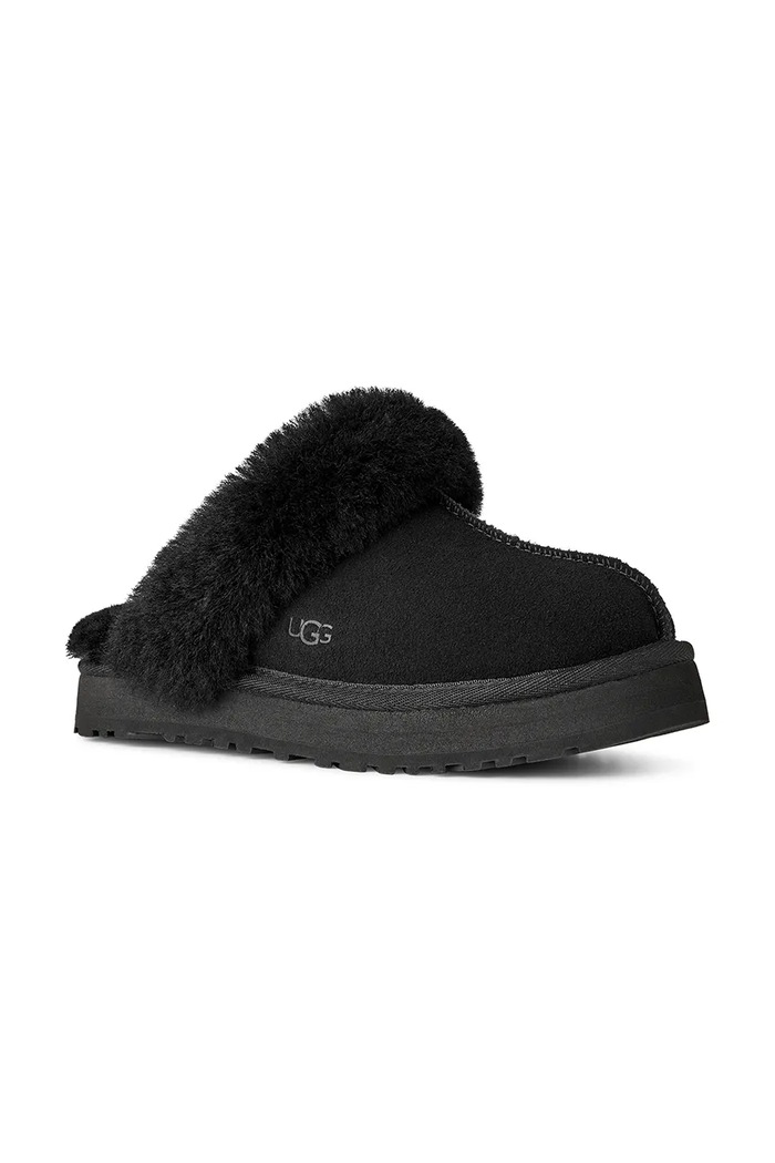 UGG Kapcie zamszowe dziecięce DISQUETTE 1171199K czarny AA00