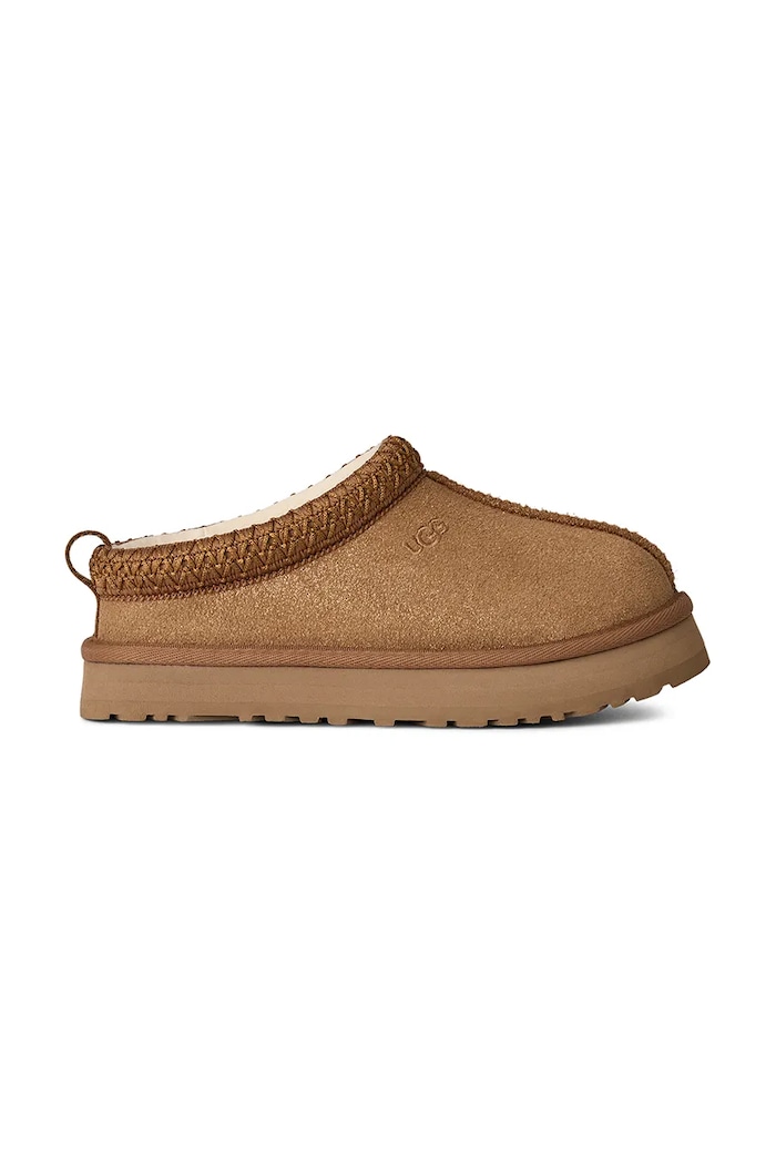 UGG papuci din piele întoarsă TAZZ DAZZLE maro 1174130K