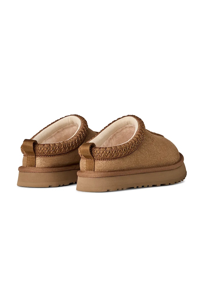 Fete UGG papuci din piele întoarsă TAZZ DAZZLE 1174130K maro