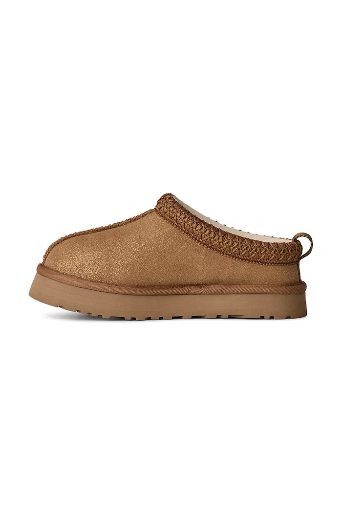 UGG papuci din piele întoarsă TAZZ DAZZLE maro 1174130K