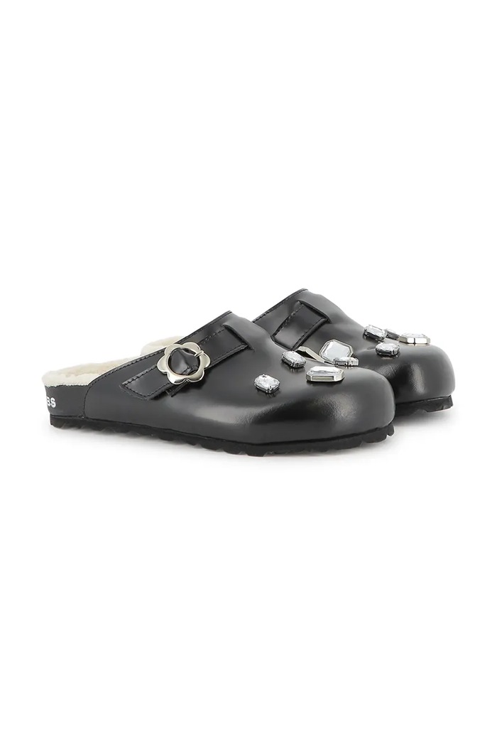 Dětské pantofle Marc Jacobs přírodní kůže černá W60670.32.35