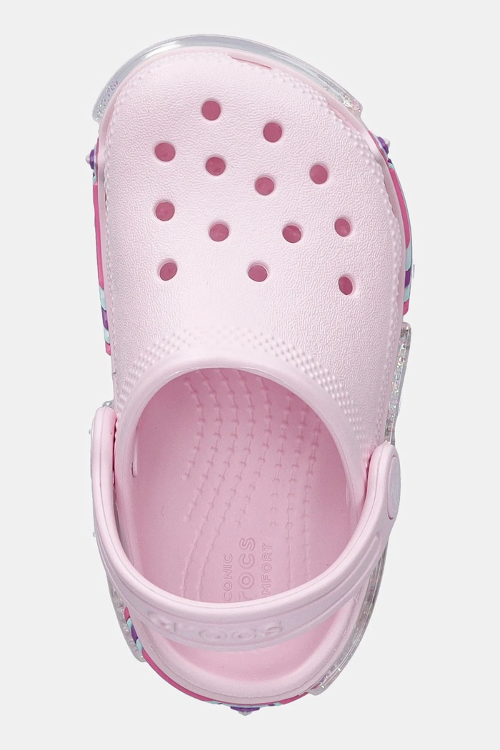 Crocs șlapi copii CROCS CLASSIC STAR SPARKLE SHAKER CLOG roz 211620.CROCS.CLASSIC.ST