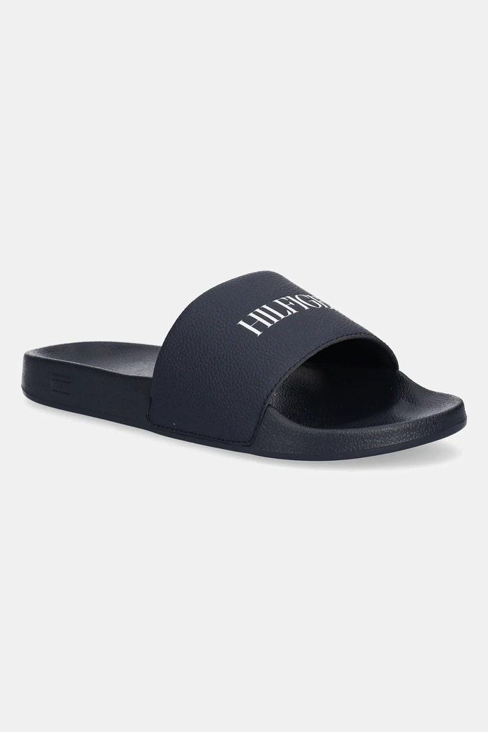 Natikači Tommy Hilfiger TH PRINT TUMBLE POOL SLIDE mornarsko modra FM0FM05505