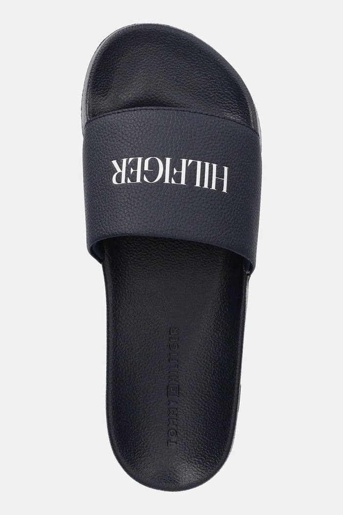 Natikači Tommy Hilfiger TH PRINT TUMBLE POOL SLIDE mornarsko modra FM0FM05505