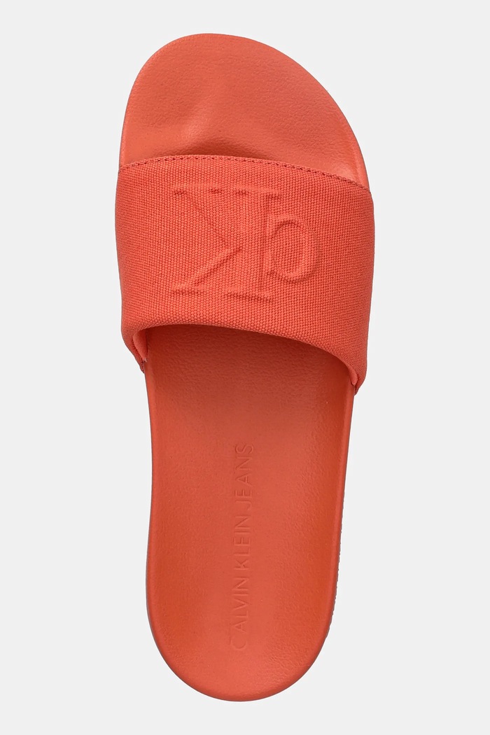 Παντόφλες Calvin Klein Jeans SLIDE HF MONO CV πορτοκαλί YM0YM01282