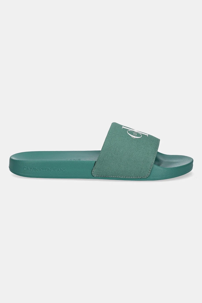 Pantofle Calvin Klein Jeans SLIDE MONOLOGO CV YM0YM01367 zelená AW25
