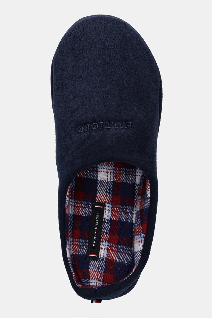 Kućne papuče Tommy Hilfiger M SDE CHECK HOUSE SHOE mornarsko plava FM0FM05615