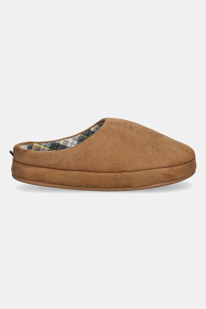Papuče Tommy Hilfiger M SDE CHECK HOUSE SHOE FM0FM05615 hnedá AW25
