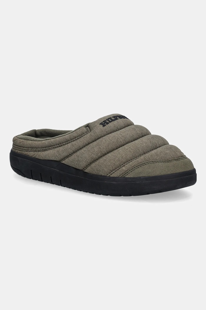 Papuče Tommy Hilfiger COMFORT ELEVATED HOUSE SHOE zelená FM0FM05616