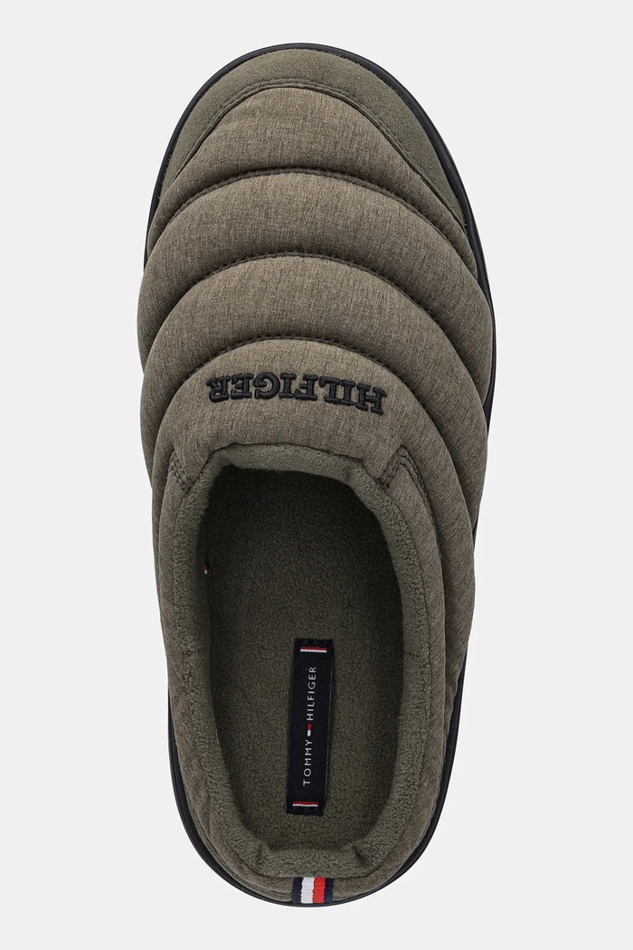 Papuče Tommy Hilfiger COMFORT ELEVATED HOUSE SHOE zelená FM0FM05616
